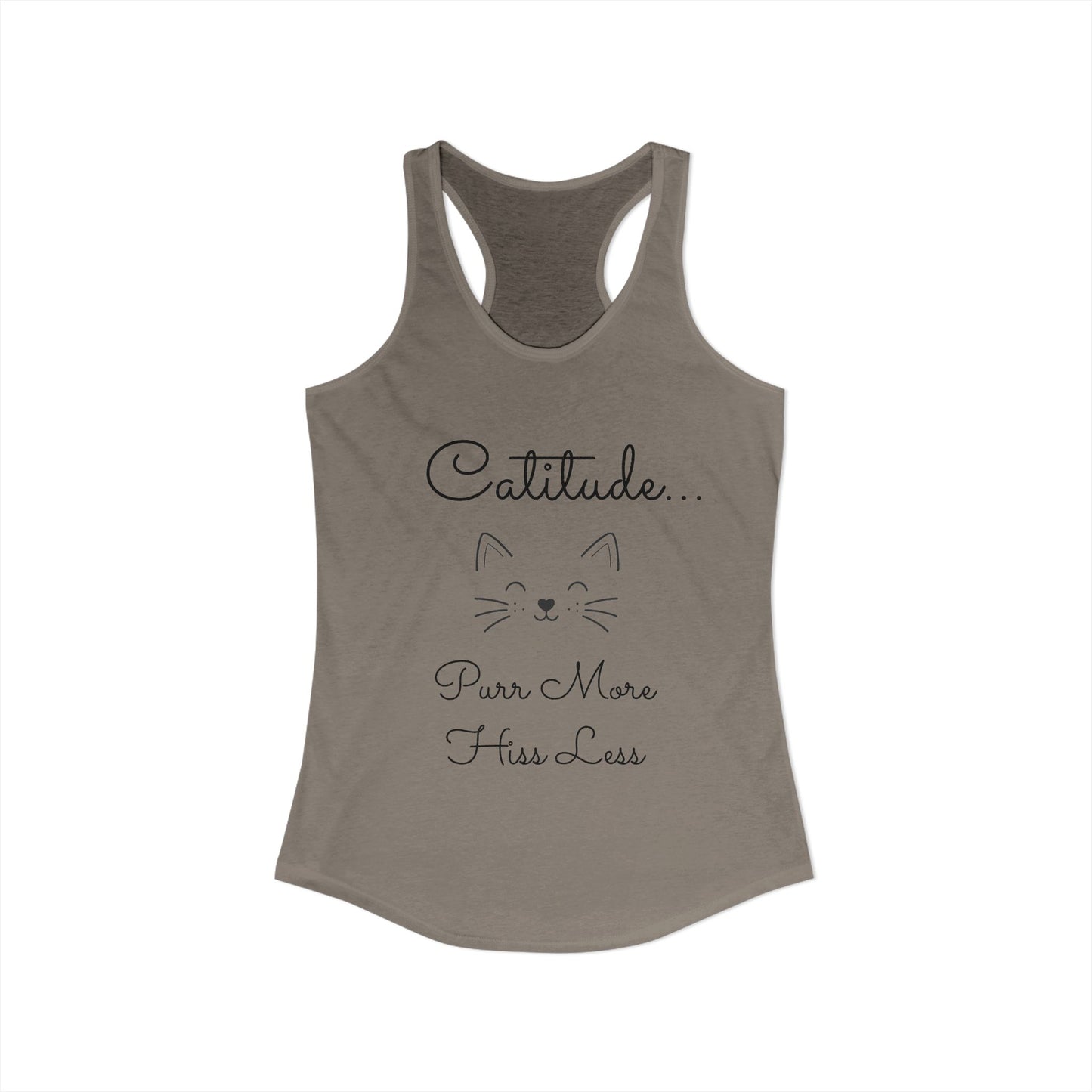 Catitude - 'Purr More Hiss Less' Double-Side Design Women's Racerback Tank Top (Additional Colors)