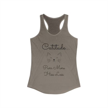 Catitude - 'Purr More Hiss Less' Double-Side Design Women's Racerback Tank Top (Additional Colors)