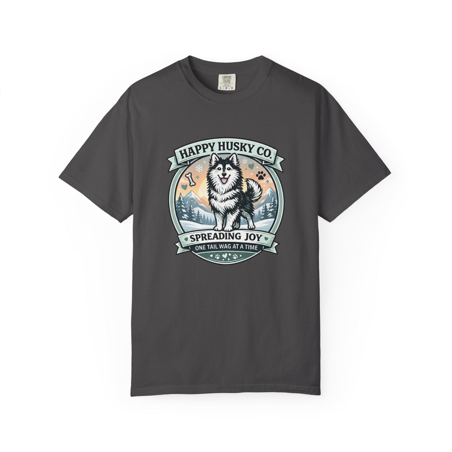 Unisex Adult Happy Husky Co. Design Logo T-Shirt — "Spreading Joy One Tail Wag At A Time" Graphic Tee (Additional Colors)
