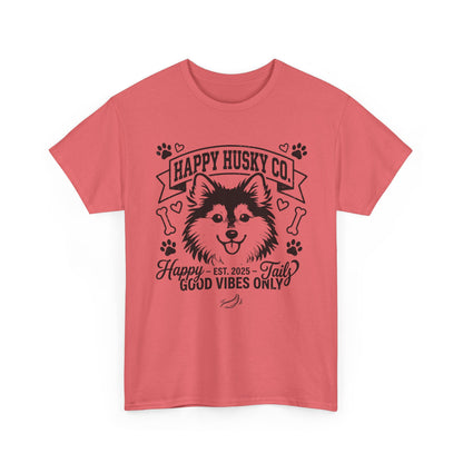 Unisex Adult Happy Husky Co. 'Happy Tails, Good Vibes Only' Graphic Tee (Additional Colors)