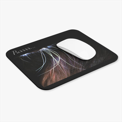 Cat Whiskers Purrrrfect Black Mouse Pad (Rectangle)