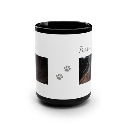 Cat Whiskers Ceramic Black and White Mug, 15oz