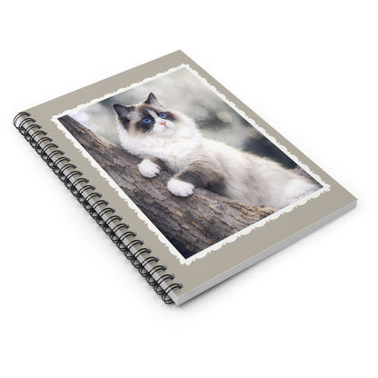 Elegant Ragdoll Spiral Notebook —  Artist Inspired Cat Design Ruled Journal