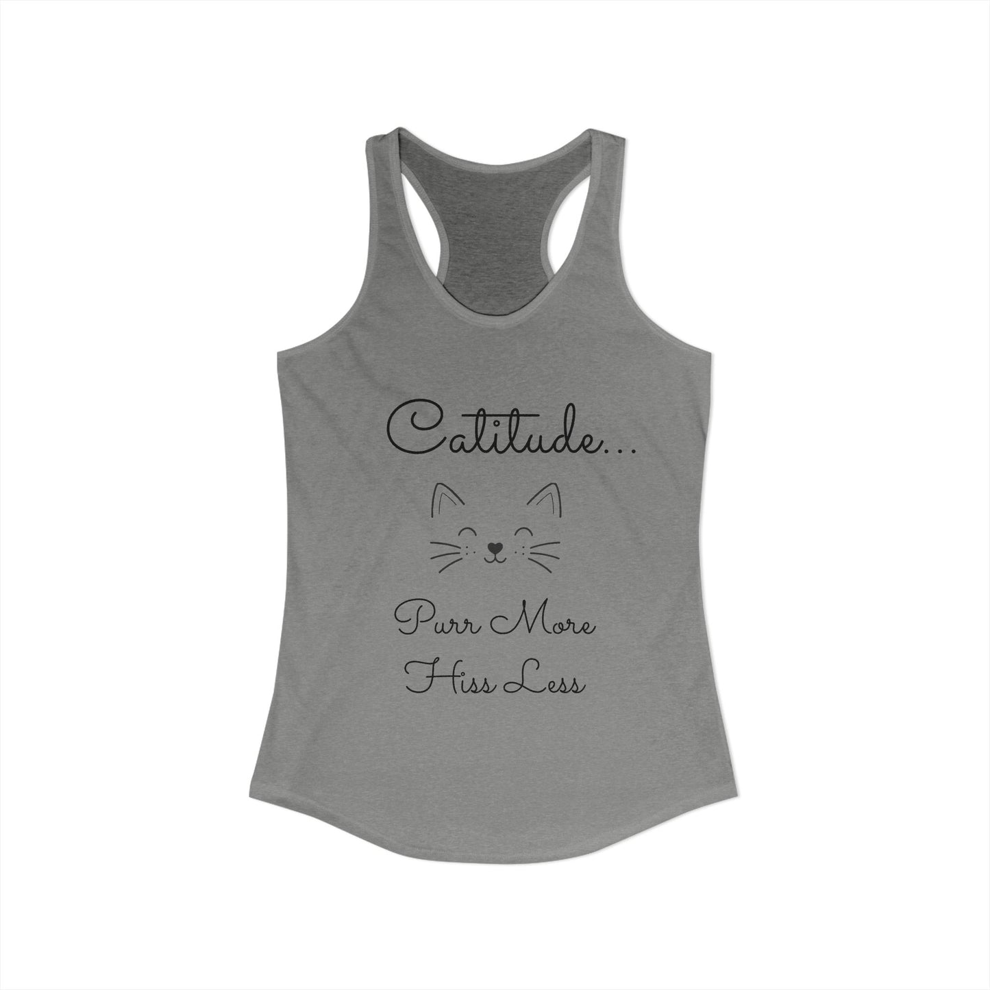Catitude - 'Purr More Hiss Less' Double-Side Design Women's Racerback Tank Top (Additional Colors)