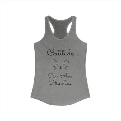 Catitude - 'Purr More Hiss Less' Double-Side Design Women's Racerback Tank Top (Additional Colors)