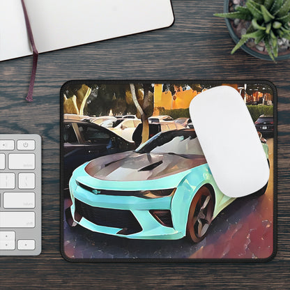 Artsy Aqua Sportscar Theme Mouse Pad