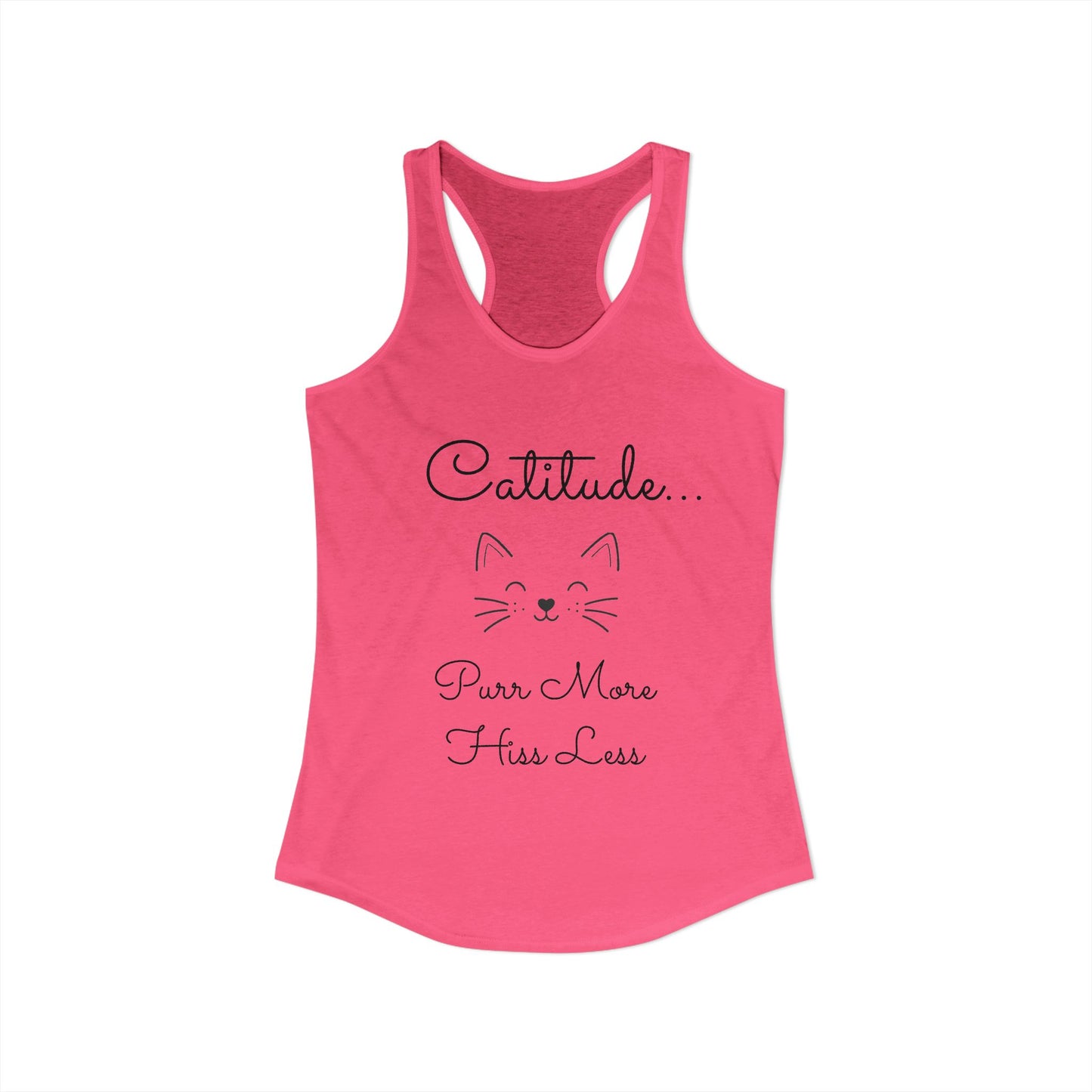 Catitude - 'Purr More Hiss Less' Double-Side Design Women's Racerback Tank Top (Additional Colors)