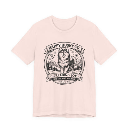 Unisex Happy Husky Co. Design T-Shirt — 'Spreading Joy One Tail Wag At A Time' Graphic Tee (Additional Colors)