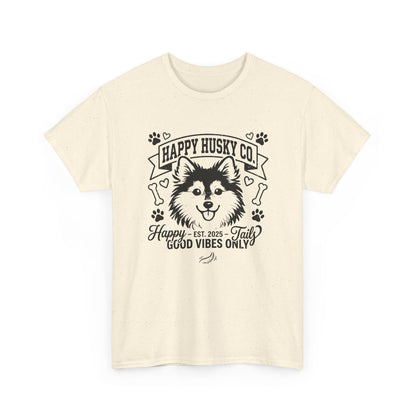 Unisex Adult Happy Husky Co. 'Happy Tails, Good Vibes Only' Graphic Tee (Additional Colors)