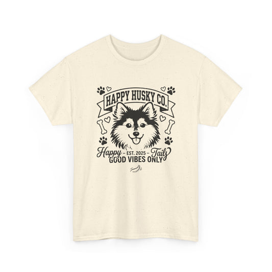 Unisex Adult Happy Husky Co. 'Happy Tails, Good Vibes Only' Graphic Tee (Additional Colors)