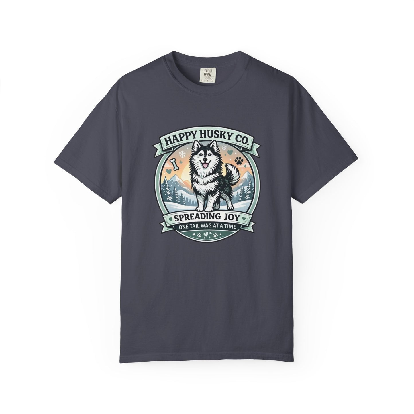Unisex Adult Happy Husky Co. Design Logo T-Shirt — "Spreading Joy One Tail Wag At A Time" Graphic Tee (Additional Colors)