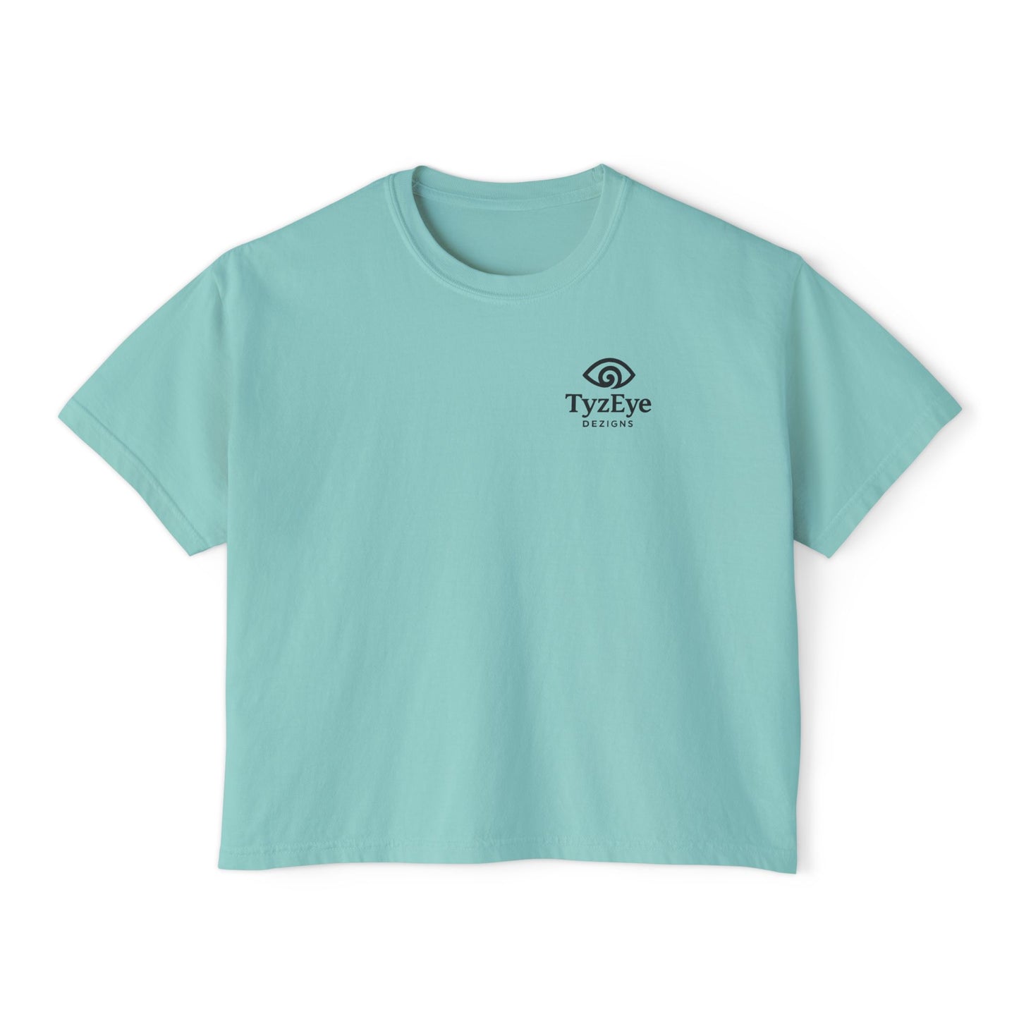 Women's Sunset Beach Scene II Back Design Boxy Tee - Tropical Palm Tree 'Lost In the Horizon' Graphic Tee (Additional Colors)
