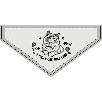 Clip-On Cat Design Pet Bandana — 'Purr More, Hiss Less' Cute Cat Bandana for Cats & Small Pets