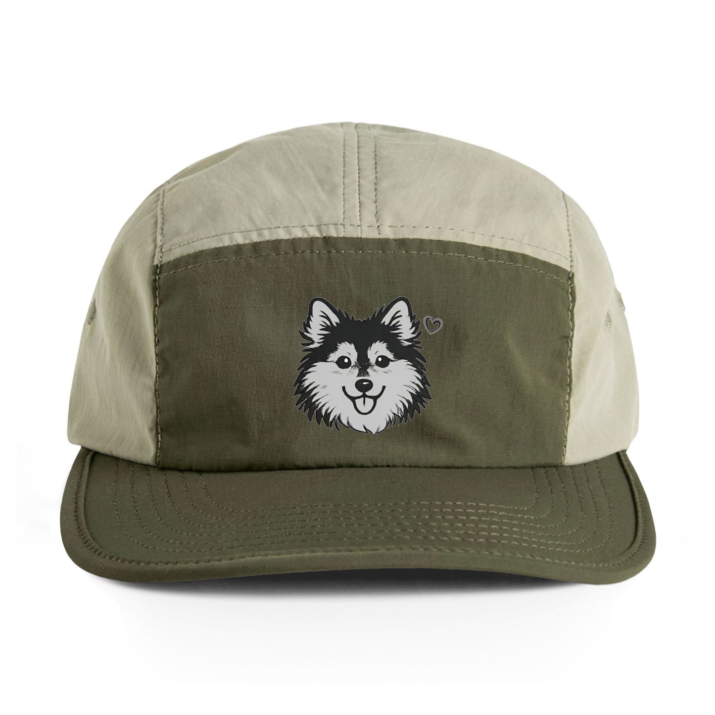 Adorable Husky Face & A Heart Design Two-Tone Nylon Cap (Additional Colors)