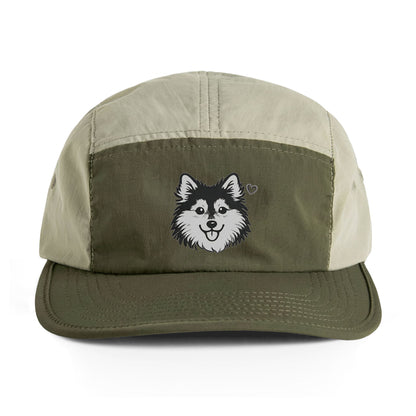 Adorable Husky Face & A Heart Design Two-Tone Nylon Cap (Additional Colors)