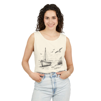Unisex Adult Nautical Sailboat Tank Top — 'Set Your Course By The Stars, Not The Storm' Beach Graphic Tank (Additional Colors)