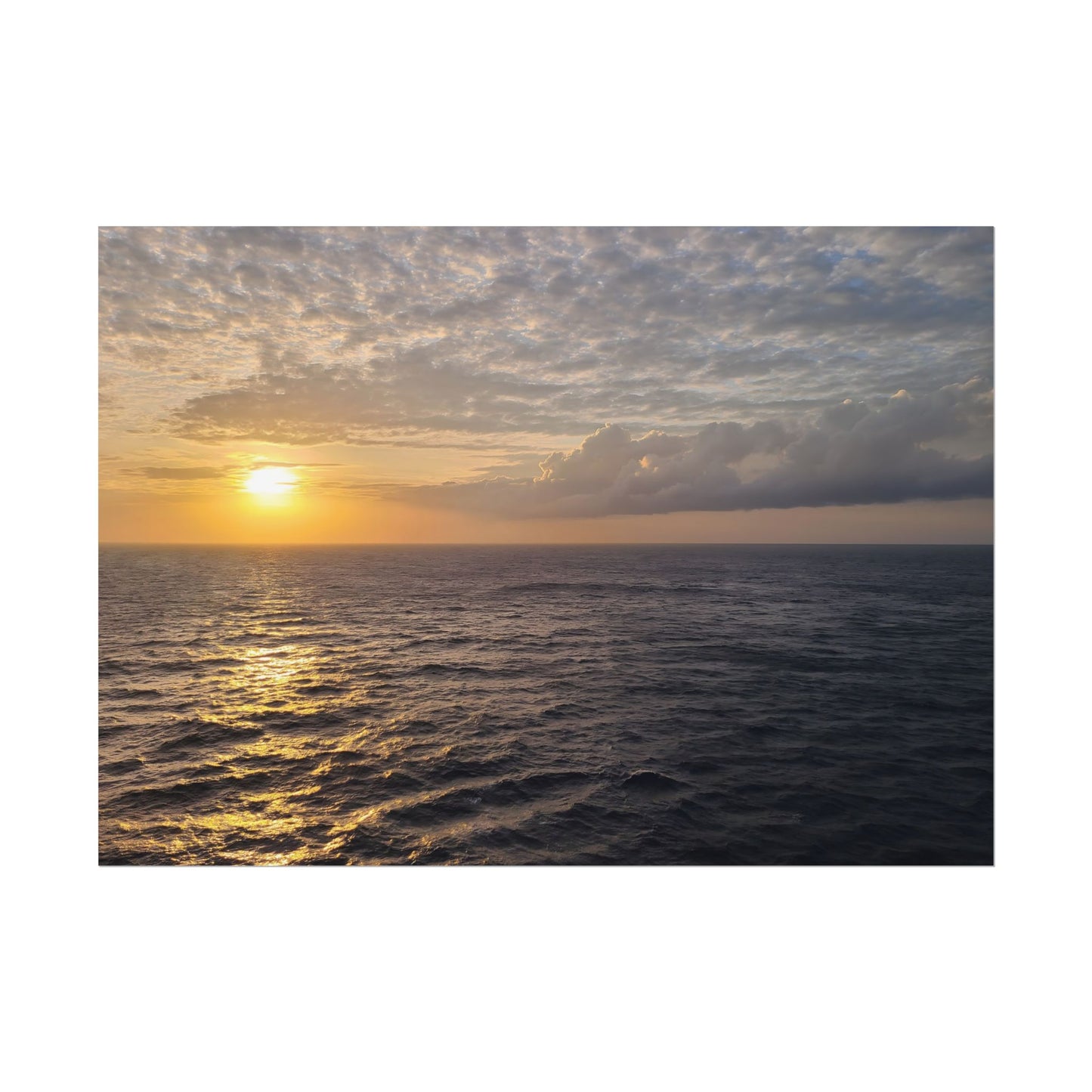 Nature Sunset Over the Ocean Water Wall Art Print