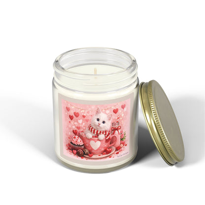 Valentine's Pussycat Design Luxe Coconut Apricot Wax Candle (4oz / 9oz) — Choice of Soothing Home Fragrances