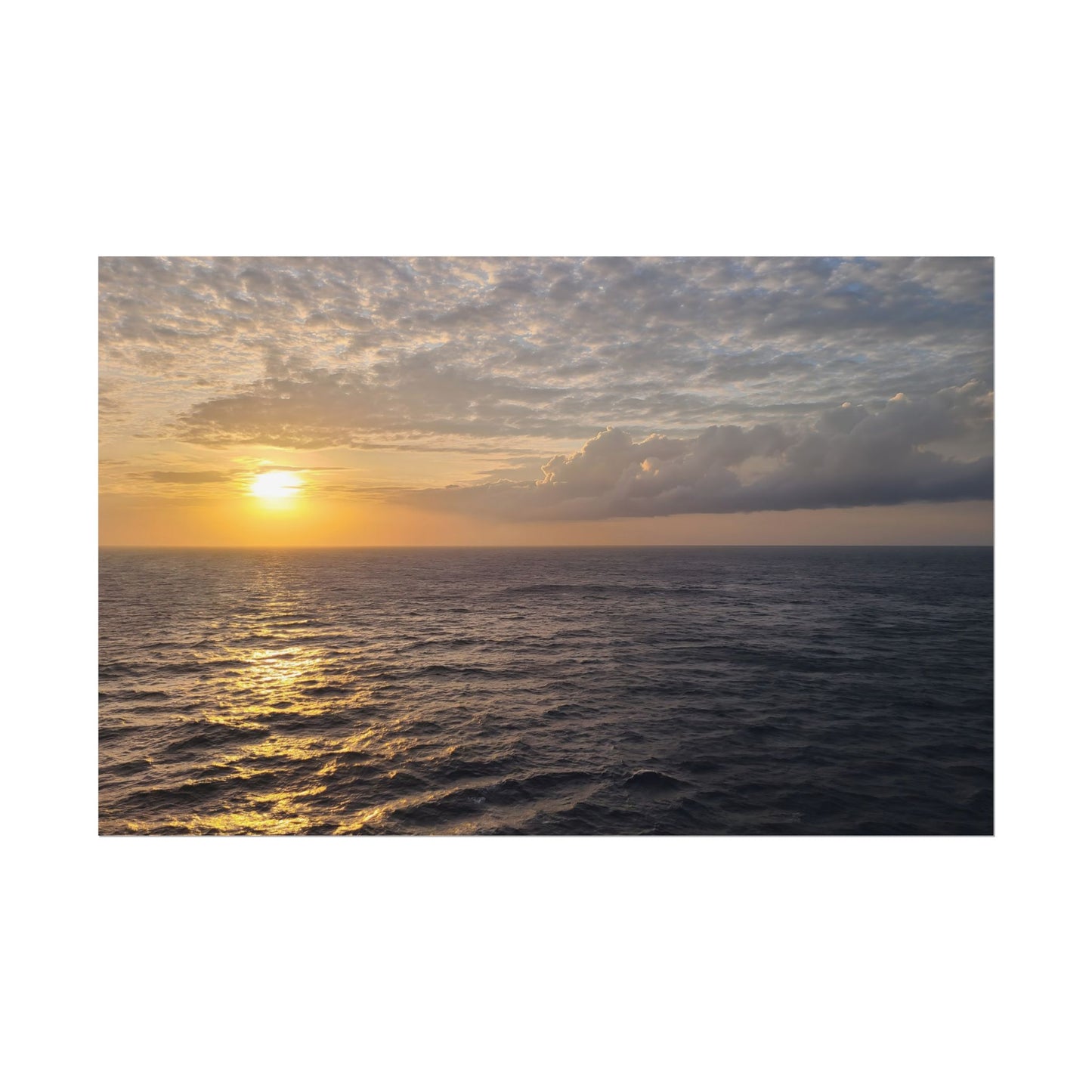 Nature Sunset Over the Ocean Water Wall Art Print