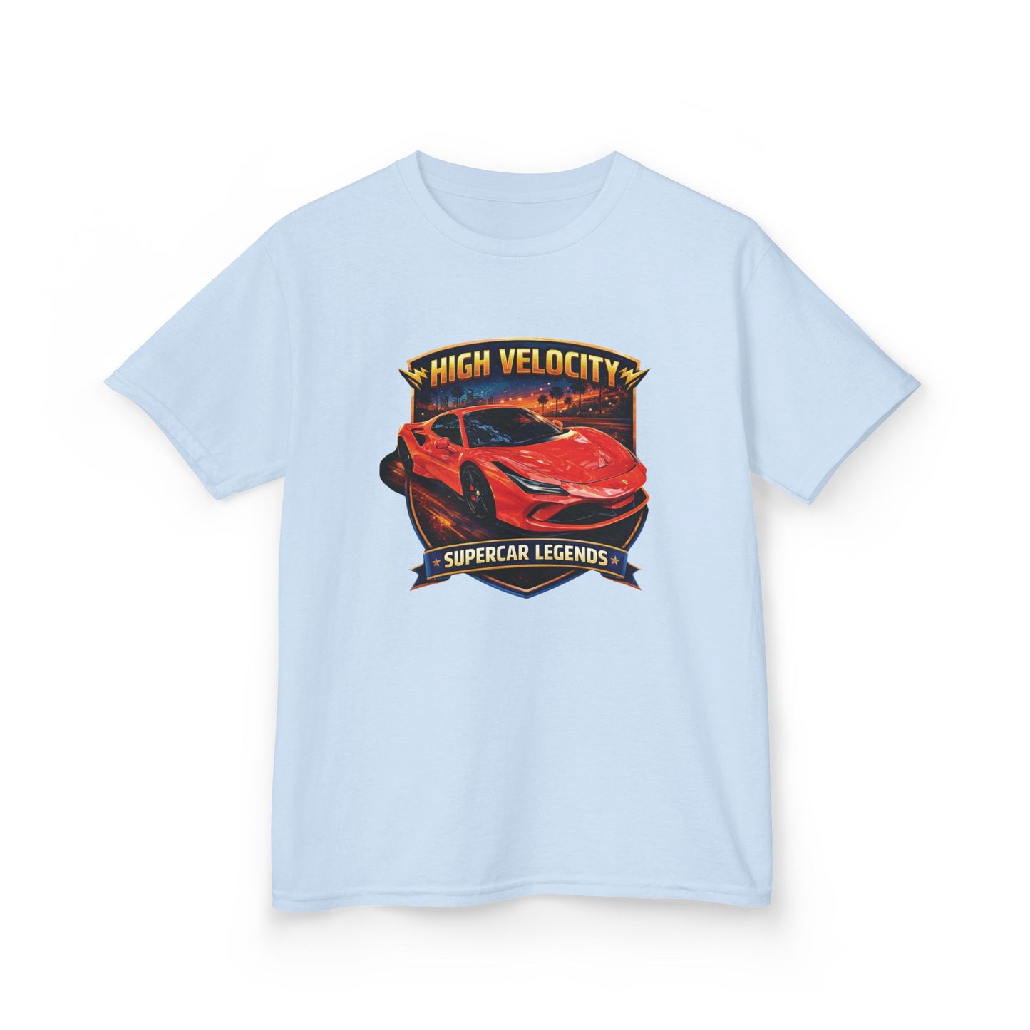 Kids Red/Orange 'High Velocity' Sportscar Theme Supercar Legends Series Graphic Cotton Tee (Additional Colors)