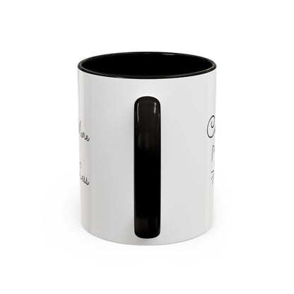 Minimalist Cat Design Color Accent Mug - Catitude - 'Purr More Hiss Less' (Additional Colors)
