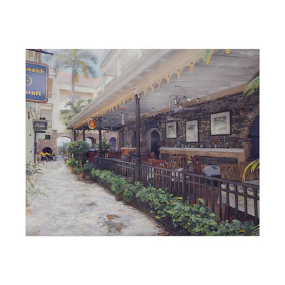 Textured Watercolor-Style Matte Serene Street Scene Art Print