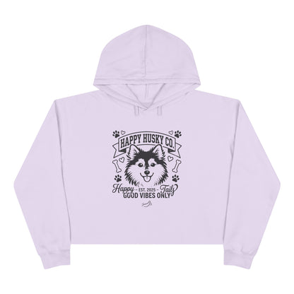 Happy Husky Co. 'Happy Tails, Good Vibes Only' Crop Hoodie (Additional Colors)