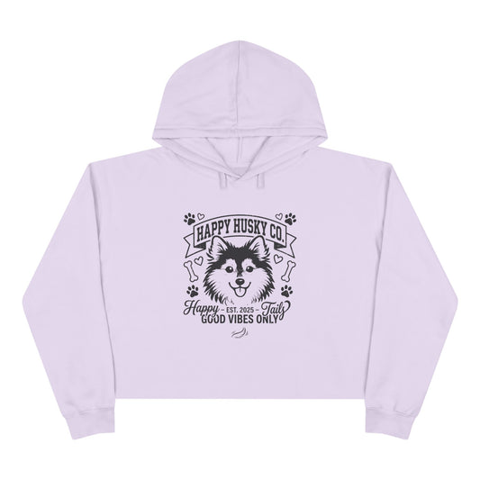 Happy Husky Co. 'Happy Tails, Good Vibes Only' Crop Hoodie (Additional Colors)