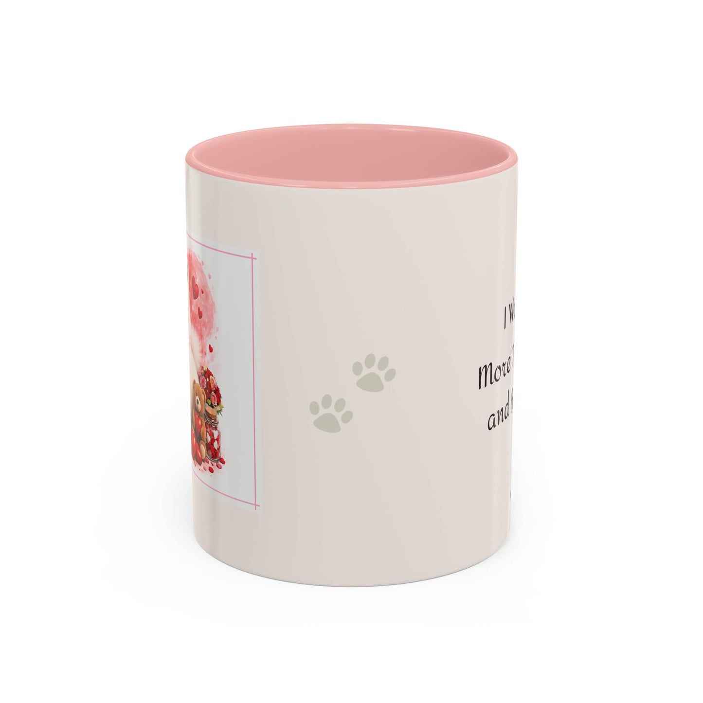 Valentine's Romantic Samoyed Theme "I Woof You More...' Accent Coffee Mug, 11 oz or 15 oz (Additional Color)