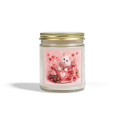 Valentine's Pussycat Design Luxe Coconut Apricot Wax Candle (4oz / 9oz) — Choice of Soothing Home Fragrances