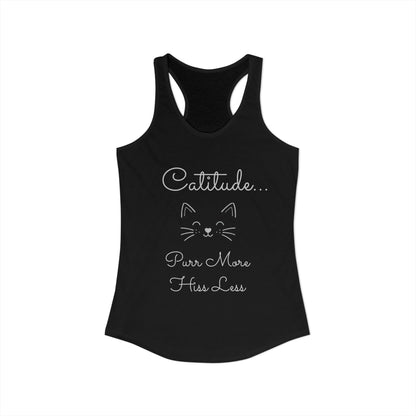 Catitude - 'Purr More Hiss Less' Double-Side Design Women's Racerback Tank Top (Additional Colors)