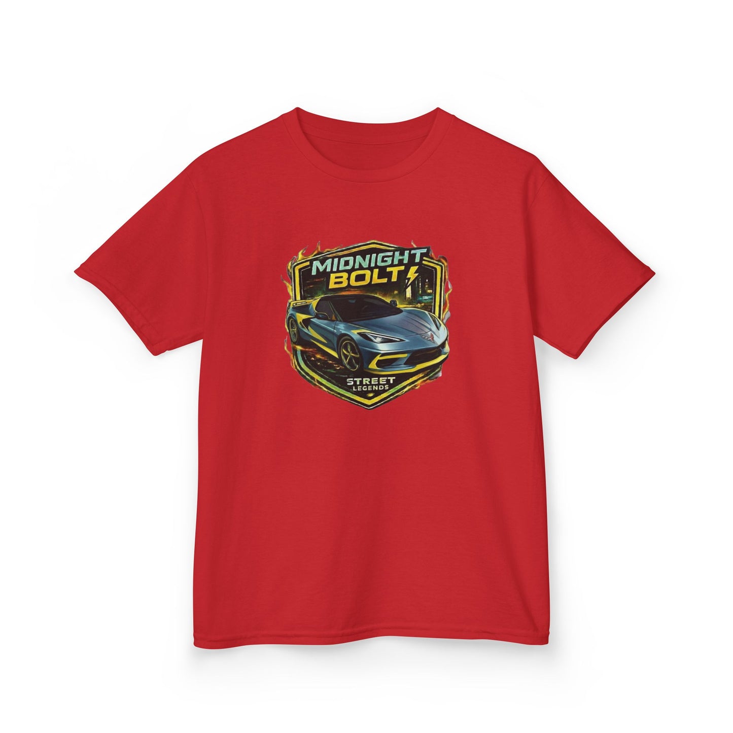 Kids Blue 'Midnight Bolt' Sportscar Theme Street Legends Series Cotton Tee (Additional Colors)