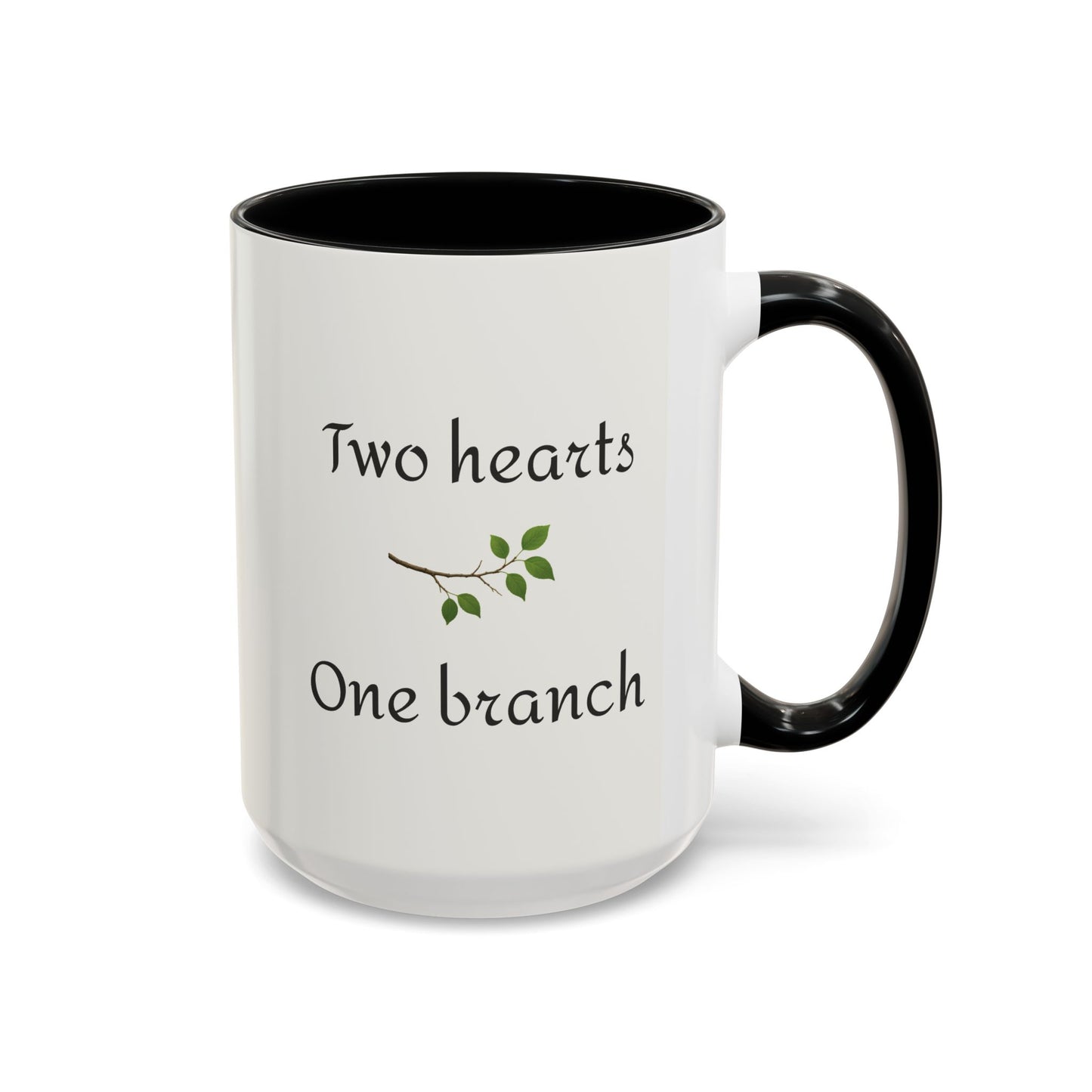 Two Doves Hearts One Branch Romantic Love Accent Coffee Mug (Additional Color)