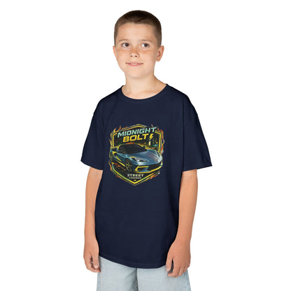 Kids Blue 'Midnight Bolt' Sportscar Theme Street Legends Series Cotton Tee (Additional Colors)