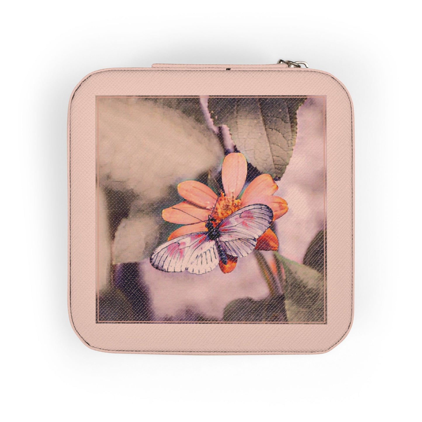 Nature-Inspired Butterfly-Theme Travel Jewelry Case - Compact Jewelry Organizer for Rings, Earrings & Necklaces (Additional Colors & Design)