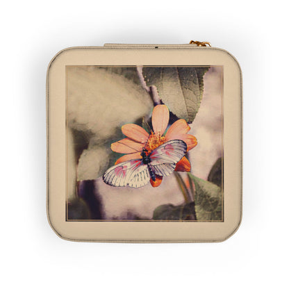 Nature-Inspired Butterfly-Theme Travel Jewelry Case - Compact Jewelry Organizer for Rings, Earrings & Necklaces (Additional Colors & Design)