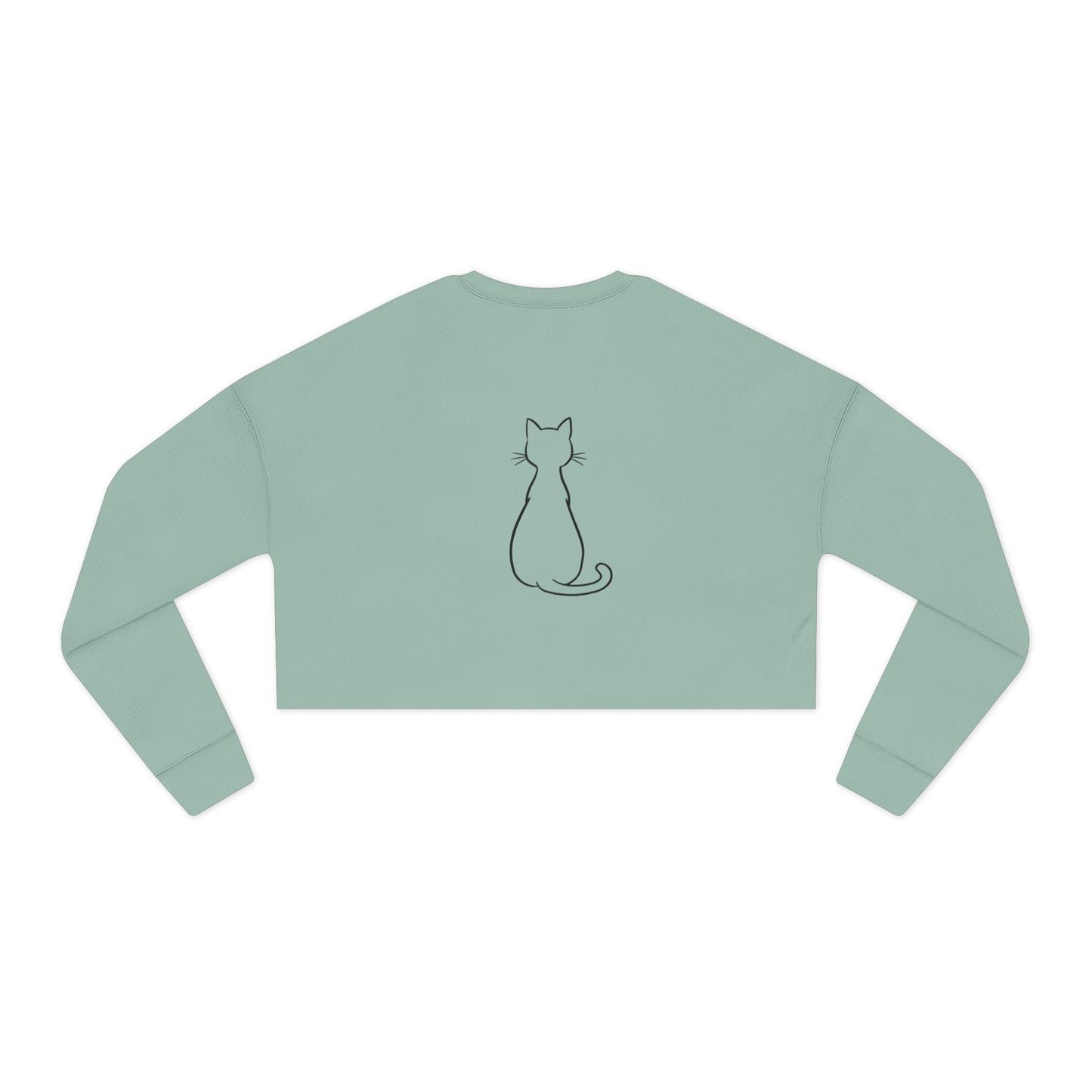 Women's 'Catitude' Cropped Double-Sided Sweatshirt – Cat Silhouette & 'Purr More Hiss Less' (Additional Colors)