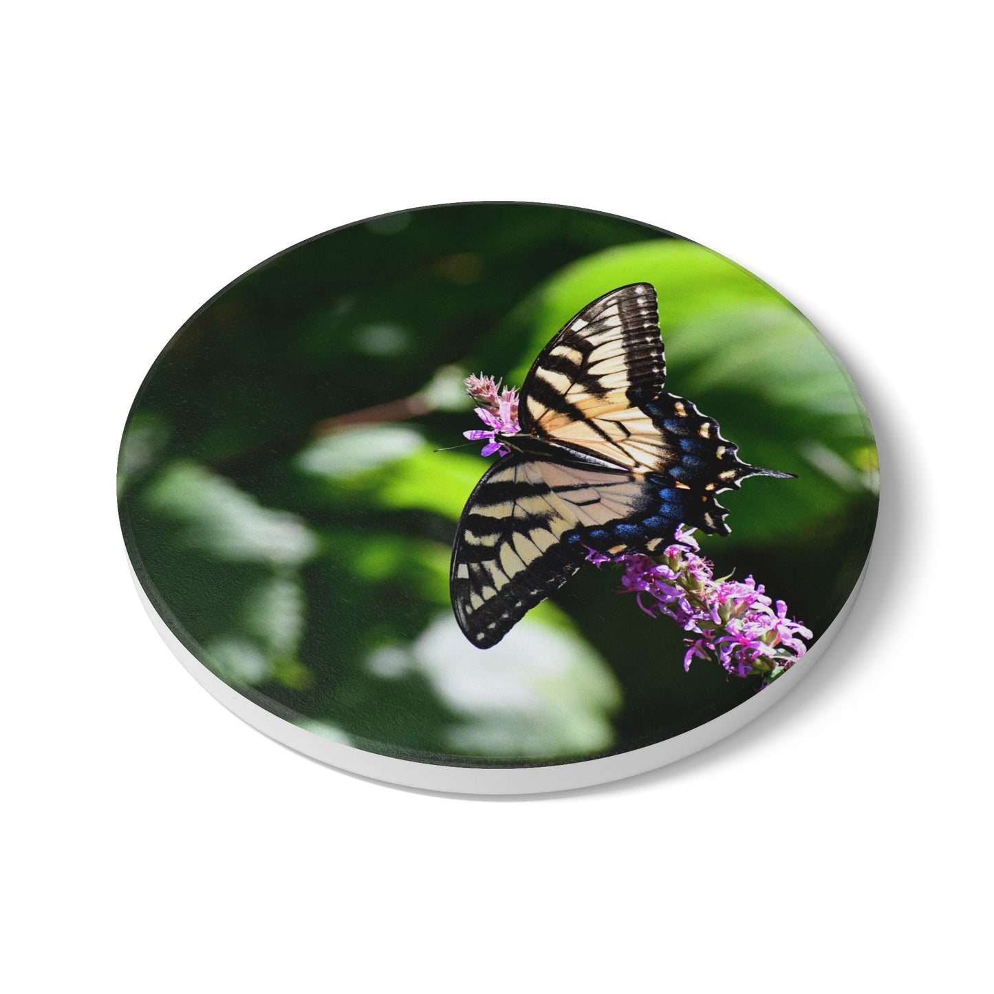Nature-Inspired Butterfly Garden Collectible Ceramic Coaster, 1 Piece