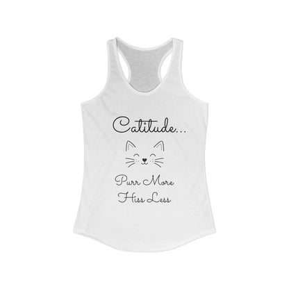 Catitude - 'Purr More Hiss Less' Double-Side Design Women's Racerback Tank Top (Additional Colors)