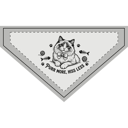 Clip-On Cat Design Pet Bandana — 'Purr More, Hiss Less' Cute Cat Bandana for Cats & Small Pets
