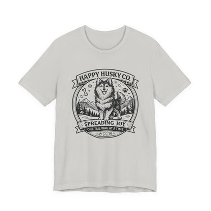 Unisex Happy Husky Co. Design T-Shirt — 'Spreading Joy One Tail Wag At A Time' Graphic Tee (Additional Colors)