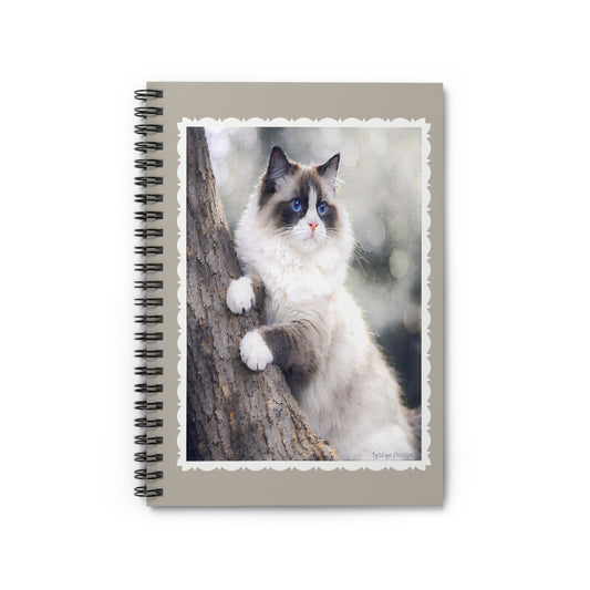 Elegant Ragdoll Spiral Notebook —  Artist Inspired Cat Design Ruled Journal