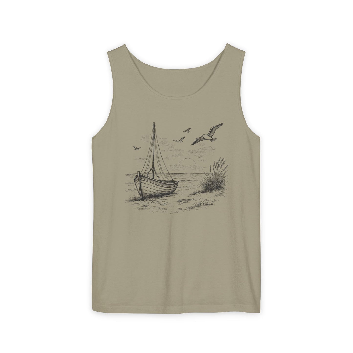 Unisex Adult Nautical Sailboat Tank Top — 'Set Your Course By The Stars, Not The Storm' Beach Graphic Tank (Additional Colors)