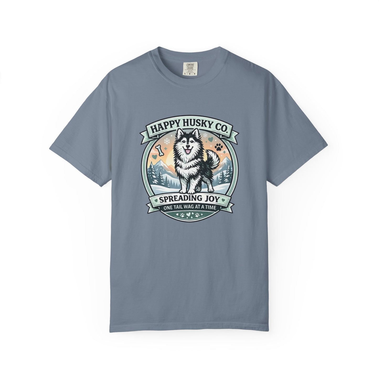 Unisex Adult Happy Husky Co. Design Logo T-Shirt — "Spreading Joy One Tail Wag At A Time" Graphic Tee (Additional Colors)