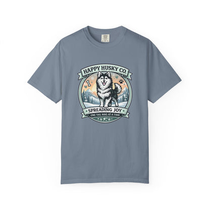 Unisex Adult Happy Husky Co. Design Logo T-Shirt — "Spreading Joy One Tail Wag At A Time" Graphic Tee (Additional Colors)