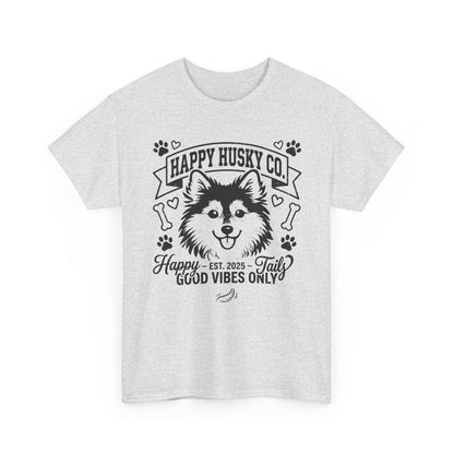 Unisex Adult Happy Husky Co. 'Happy Tails, Good Vibes Only' Graphic Tee (Additional Colors)