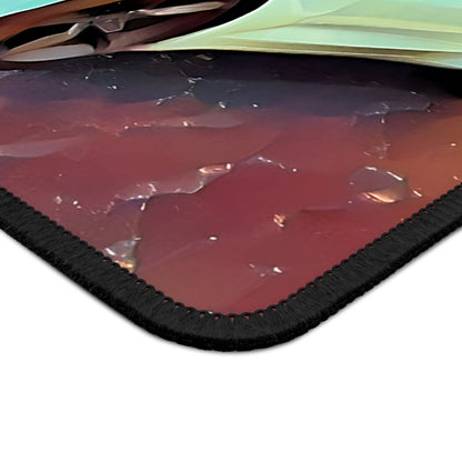 Artsy Aqua Sportscar Theme Mouse Pad