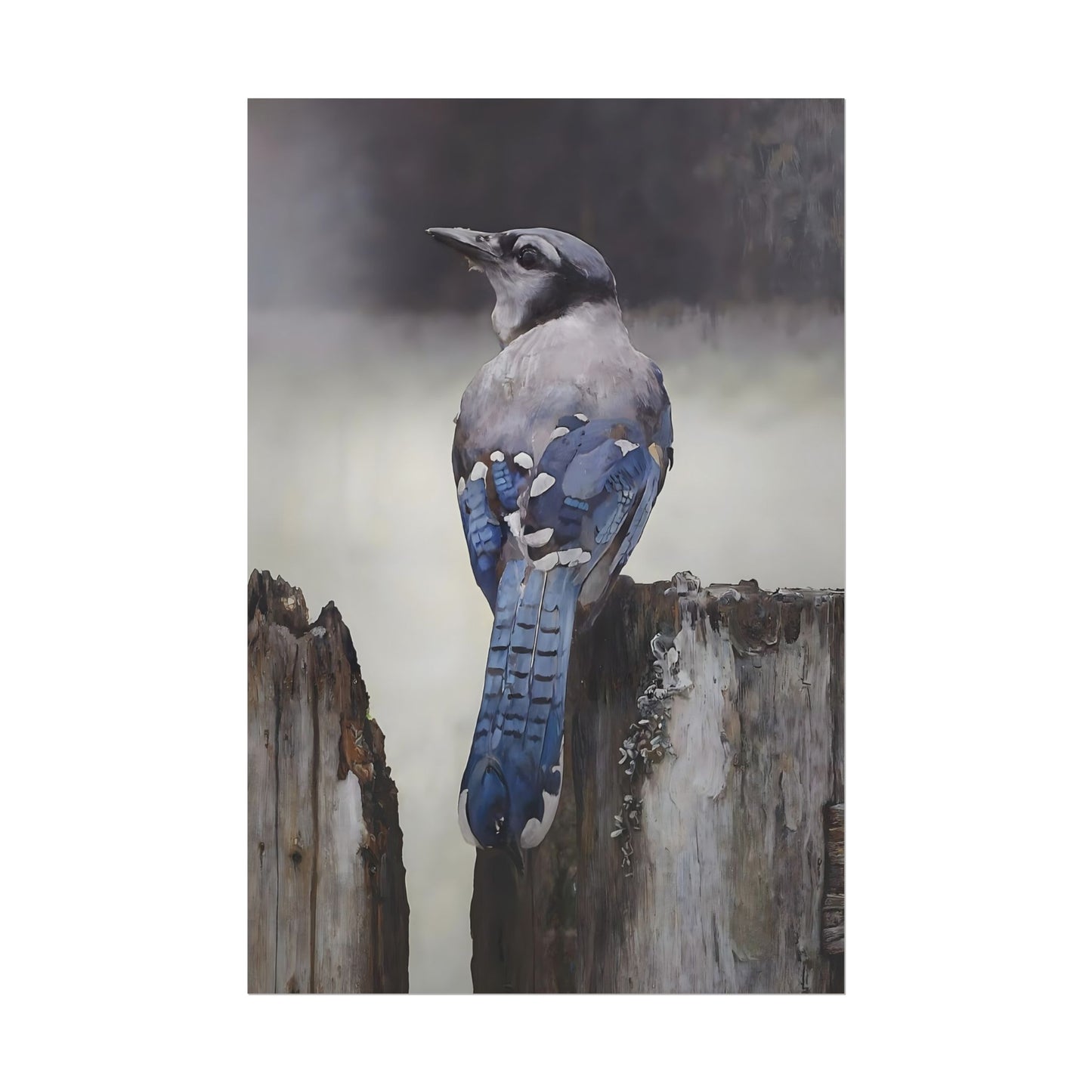 Nature-Inspired Bluejay Bird Wall Art Print