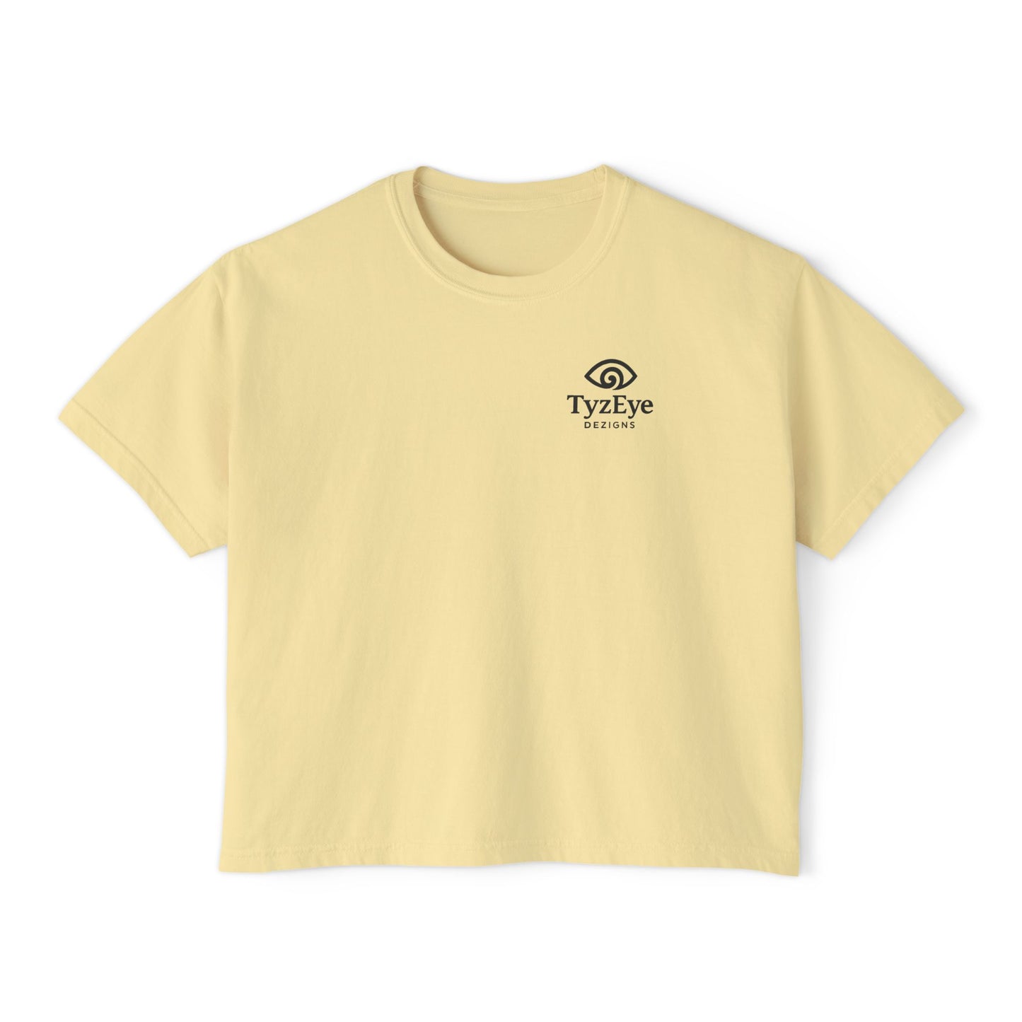 Women's Sunset Beach Scene II Back Design Boxy Tee - Tropical Palm Tree 'Lost In the Horizon' Graphic Tee (Additional Colors)