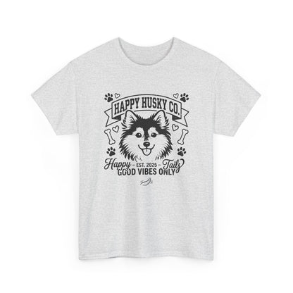 Unisex Adult Happy Husky Co. 'Happy Tails, Good Vibes Only' Graphic Tee (Additional Colors)